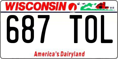 WI license plate 687TOL