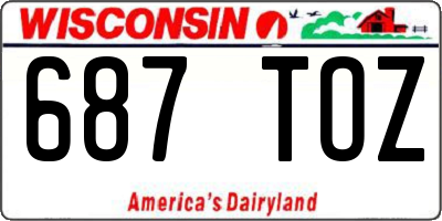 WI license plate 687TOZ