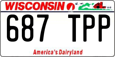 WI license plate 687TPP