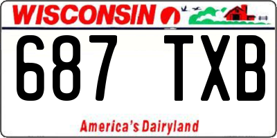 WI license plate 687TXB
