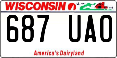 WI license plate 687UAO