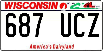 WI license plate 687UCZ