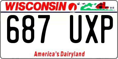 WI license plate 687UXP