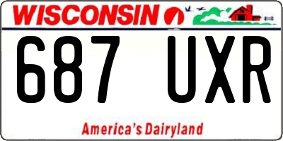 WI license plate 687UXR