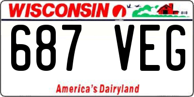 WI license plate 687VEG