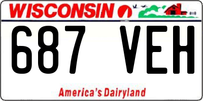 WI license plate 687VEH