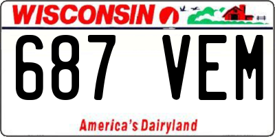 WI license plate 687VEM