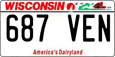 WI license plate 687VEN