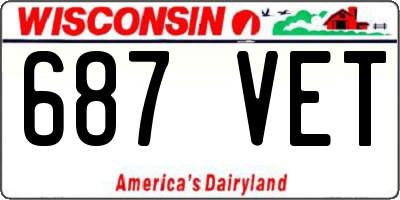 WI license plate 687VET