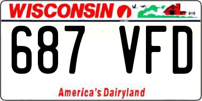 WI license plate 687VFD