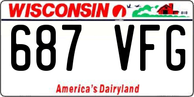 WI license plate 687VFG