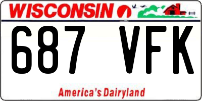 WI license plate 687VFK