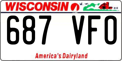 WI license plate 687VFO