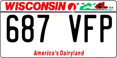 WI license plate 687VFP