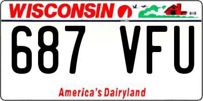 WI license plate 687VFU
