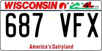 WI license plate 687VFX