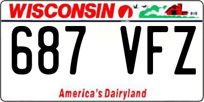 WI license plate 687VFZ