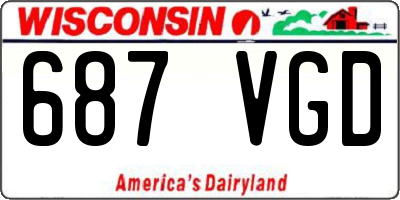 WI license plate 687VGD