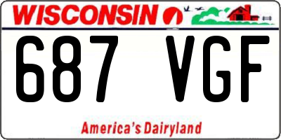 WI license plate 687VGF