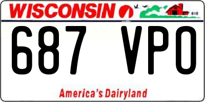 WI license plate 687VPO