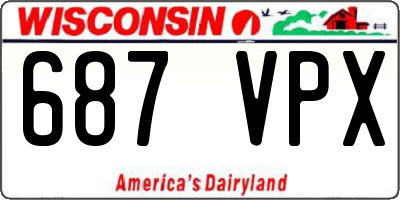 WI license plate 687VPX