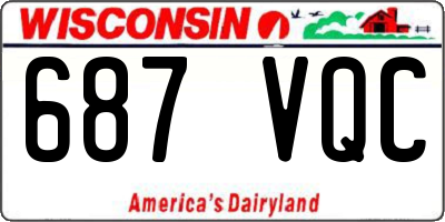 WI license plate 687VQC
