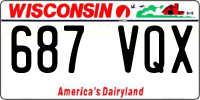 WI license plate 687VQX