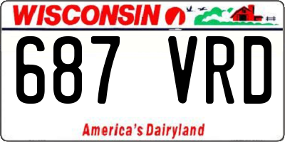 WI license plate 687VRD