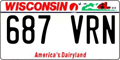 WI license plate 687VRN