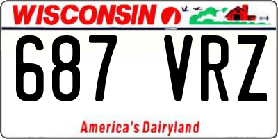 WI license plate 687VRZ