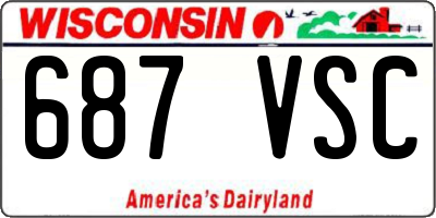 WI license plate 687VSC