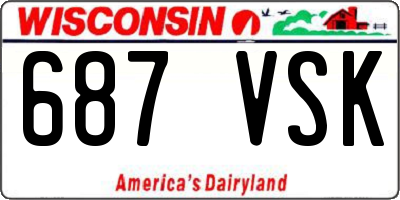 WI license plate 687VSK