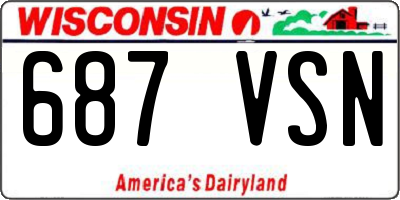 WI license plate 687VSN