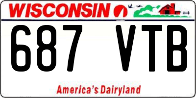WI license plate 687VTB