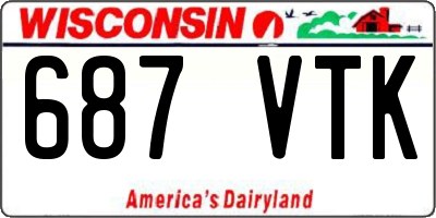 WI license plate 687VTK