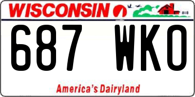 WI license plate 687WKO