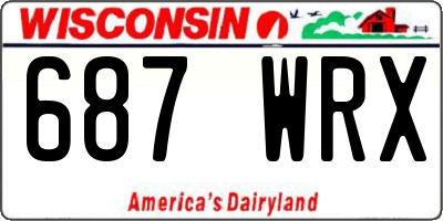 WI license plate 687WRX