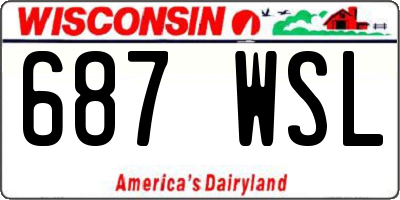 WI license plate 687WSL
