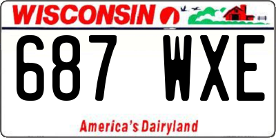 WI license plate 687WXE