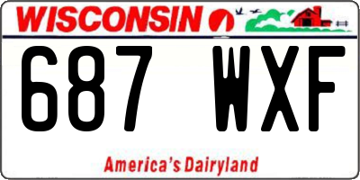 WI license plate 687WXF