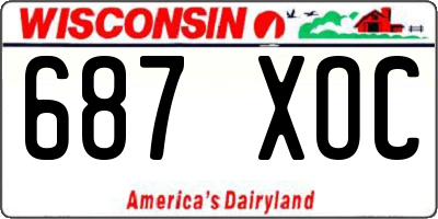 WI license plate 687XOC