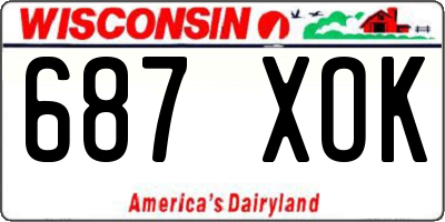 WI license plate 687XOK