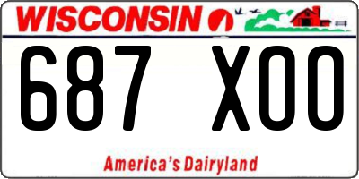WI license plate 687XOO
