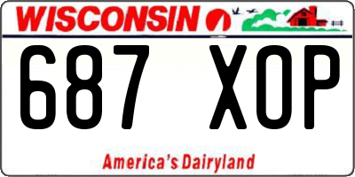 WI license plate 687XOP