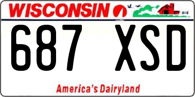WI license plate 687XSD