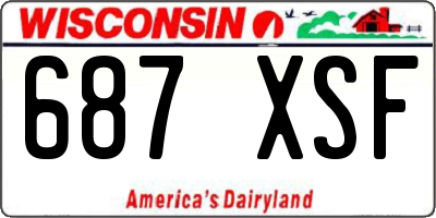 WI license plate 687XSF