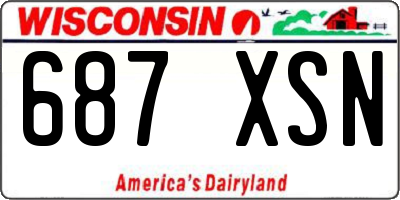 WI license plate 687XSN