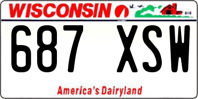 WI license plate 687XSW
