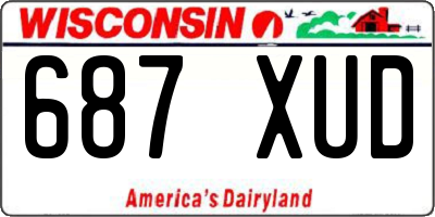 WI license plate 687XUD