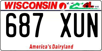 WI license plate 687XUN